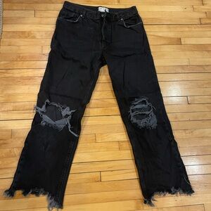 Free People Black Distressed Jeans